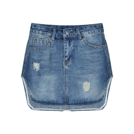 Women's High Waist Slim Retro Denim Skirt