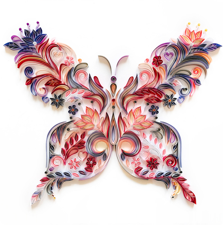 20 Inch Butterfly Quilling Illustration