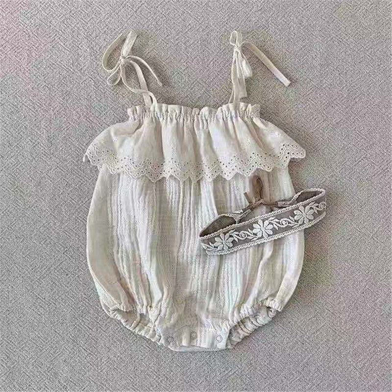 Sling Baby Romper Girl Lace Korean Style Sling Jumpsuit