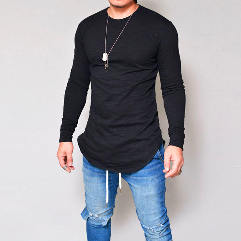 Round Neck Slim Solid Color