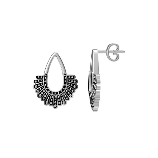 RBG Dissent Collar Earrings 925 Sterling Silver Drop/Stud Earrings RBG Earrings for Women Fan of Ruth Bader Ginsburg - Catch And Ship