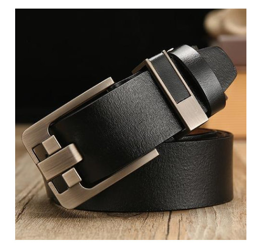 Leather belt men's pin buckle