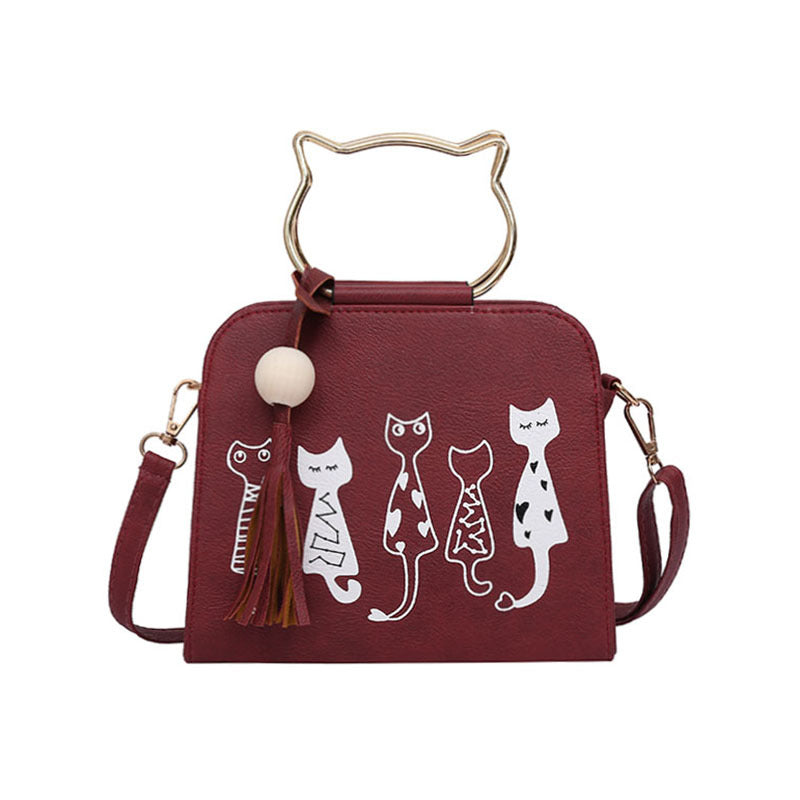 ladies cat handbag shoulder