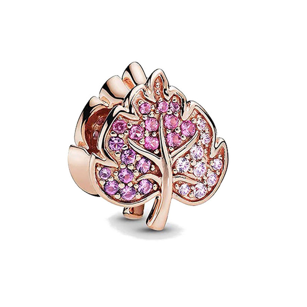 Trendy Maple Leaf Cupronickel Silver Plated Beaded Tree