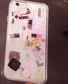 Cosmetics pattern mobile phone case liquid quicksand protective cover