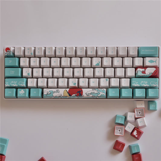Coral Sea Keycaps PBT Five-sided Sublimation