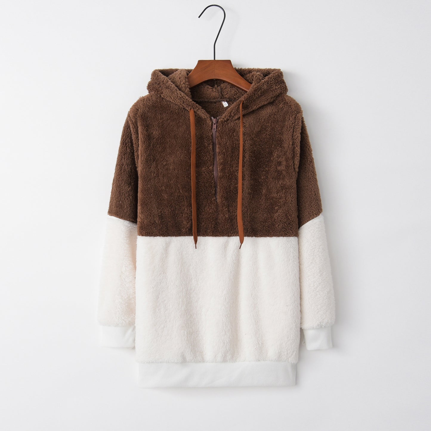 Women's Casual Round Neck Rope Hooded