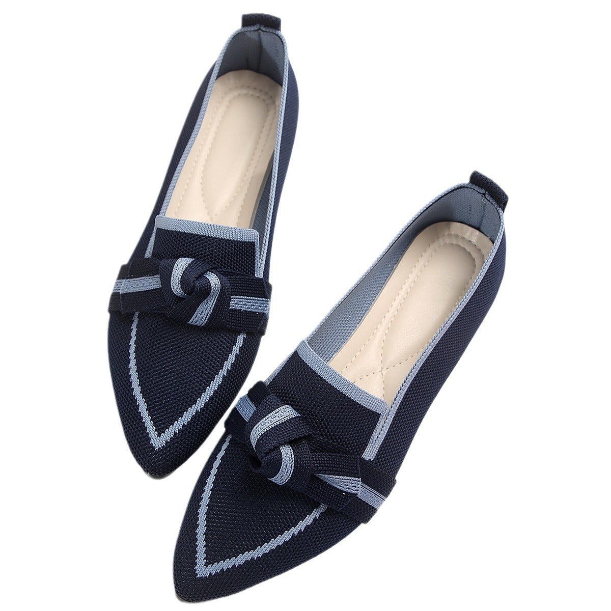 Fashion Pointed Toe Bow Flat Shoes