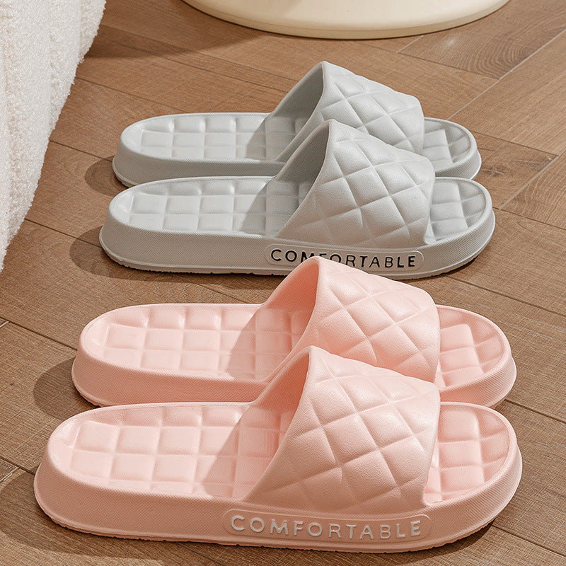 Men's Home Slippers With Plaid Design Soft-Indoor