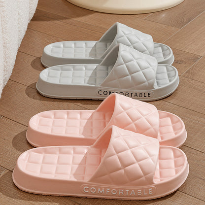 Men's Home Slippers With Plaid Design Soft-Indoor