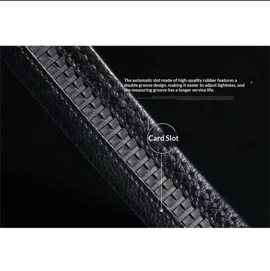 Mens Smooth Leather Belt With Automatic Buckle 1 Piece