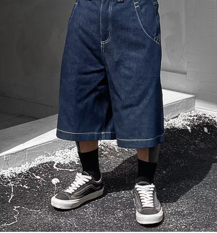 Mens Denim Shorts In The American West Coast Style