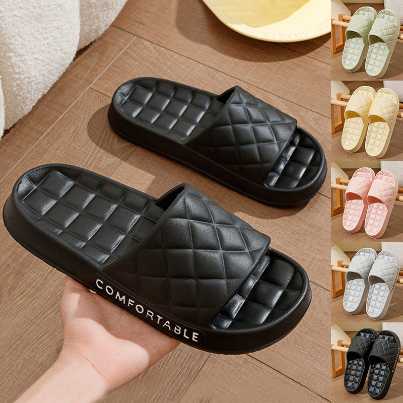 Men's Home Slippers With Plaid Design Soft-Indoor