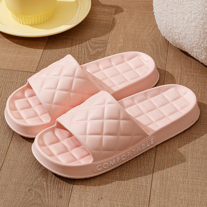 Men's Home Slippers With Plaid Design Soft-Indoor