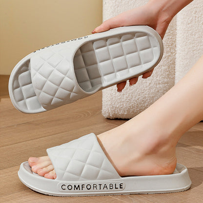 Men's Home Slippers With Plaid Design Soft-Indoor