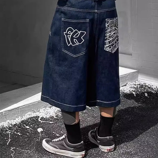 Mens Denim Shorts In The American West Coast Style