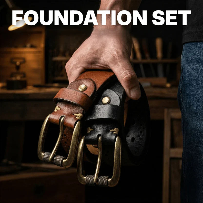 Hollowed-out First-Leather Belt For Jeans