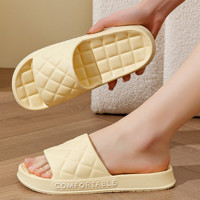 Men's Home Slippers With Plaid Design Soft-Indoor