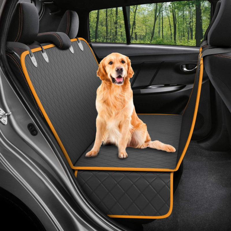 Dog Car Seat Cover Safety Protector Car Rear Back Seat Mat With Zipper And Pocket For Travel