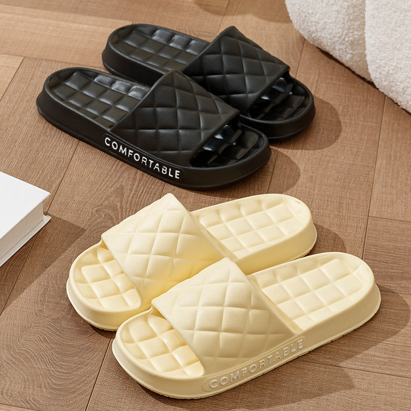 Men's Home Slippers With Plaid Design Soft-Indoor