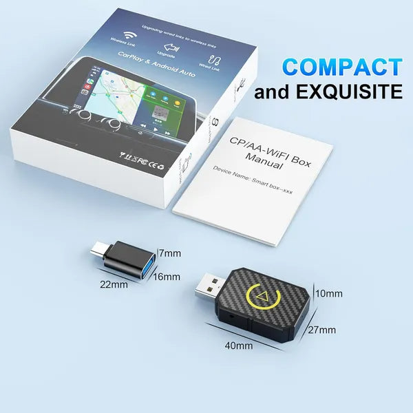2 In 1 Wireless Apple CarPlay Adapter, For Both Apple And Android, Cars From 2017