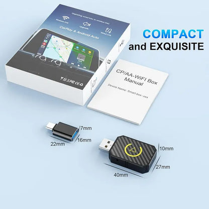 2 In 1 Wireless Apple CarPlay Adapter, For Both Apple And Android, Cars From 2017