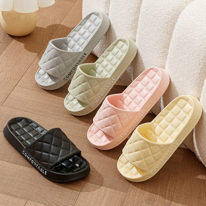 Men's Home Slippers With Plaid Design Soft-Indoor