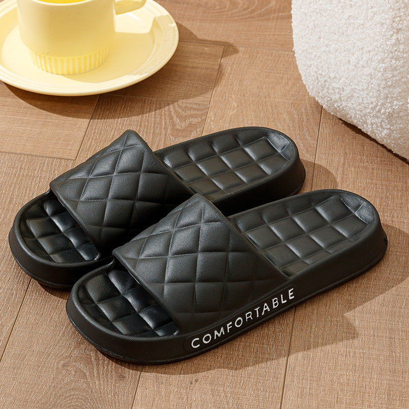 Men's Home Slippers With Plaid Design Soft-Indoor
