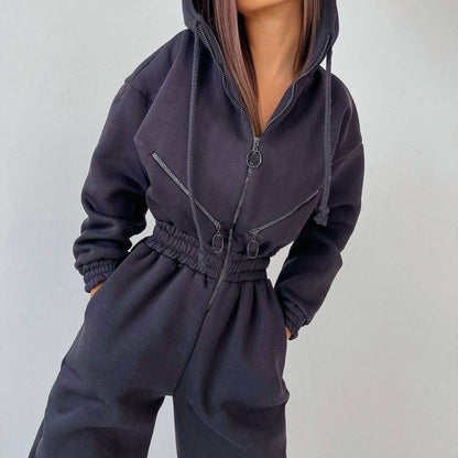 Casual Women Basic Hoodie Two Piece Sets