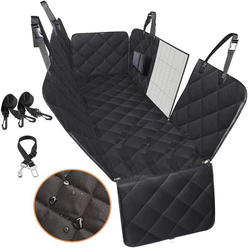 Dog Car Seat Cover Safety Protector Car Rear Back Seat Mat With Zipper And Pocket For Travel