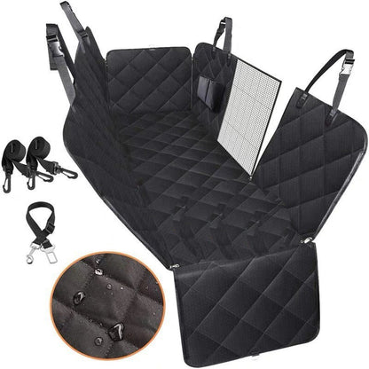 Dog Car Seat Cover Safety Protector Car Rear Back Seat Mat With Zipper And Pocket For Travel