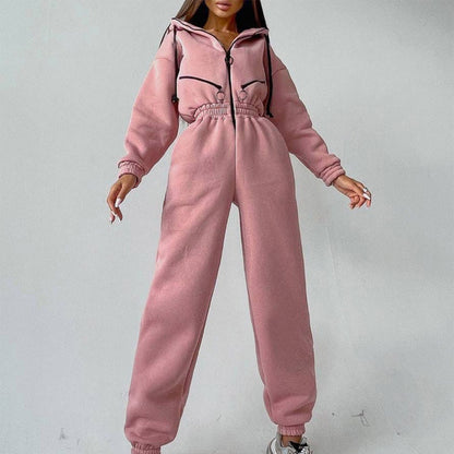 Casual Women Basic Hoodie Two Piece Sets