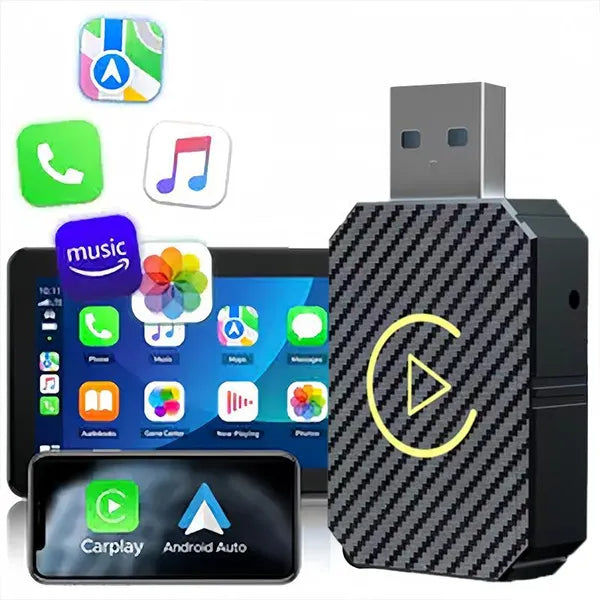 2 In 1 Wireless Apple CarPlay Adapter, For Both Apple And Android, Cars From 2017