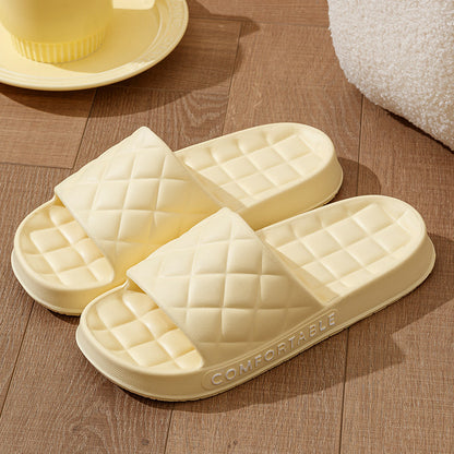 Men's Home Slippers With Plaid Design Soft-Indoor