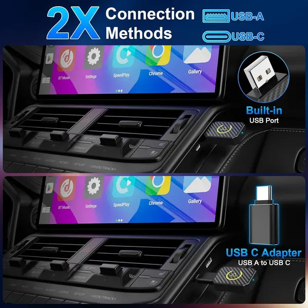2 In 1 Wireless Apple CarPlay Adapter, For Both Apple And Android, Cars From 2017