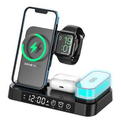 4 In 1 Multifunction Wireless Charger Station With Alarm Clock