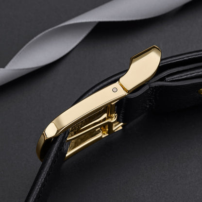 Fashion belt embossed pin buckle belt
