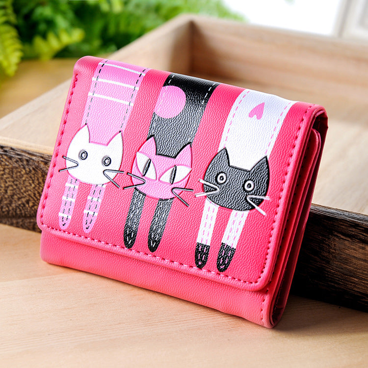 Korean short wallet small 3 fold cartoon