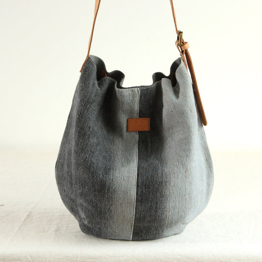 Cotton And Linen Bag Large Capacity Inclined