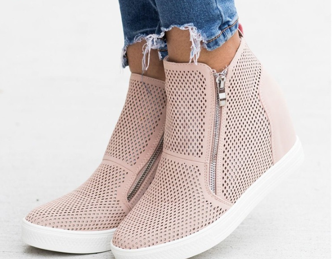 Casual shoes round toe hollow