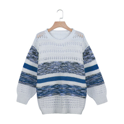 Printed round neck sweater