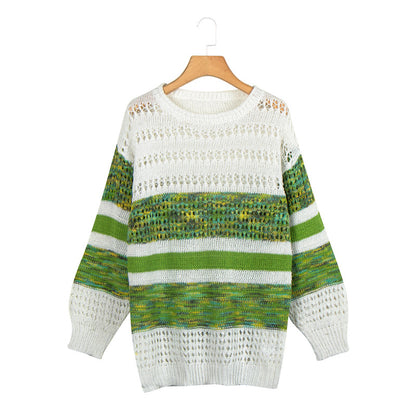 Printed round neck sweater