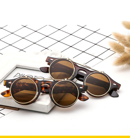 Sunglasses Brand Designer Retro Round Steampunk