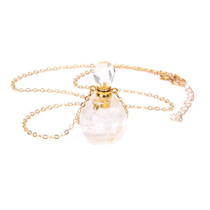 Perfume bottle crystal necklace
