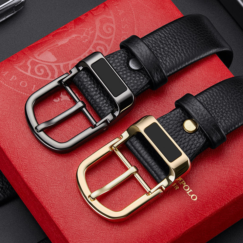 Fashion belt embossed pin buckle belt