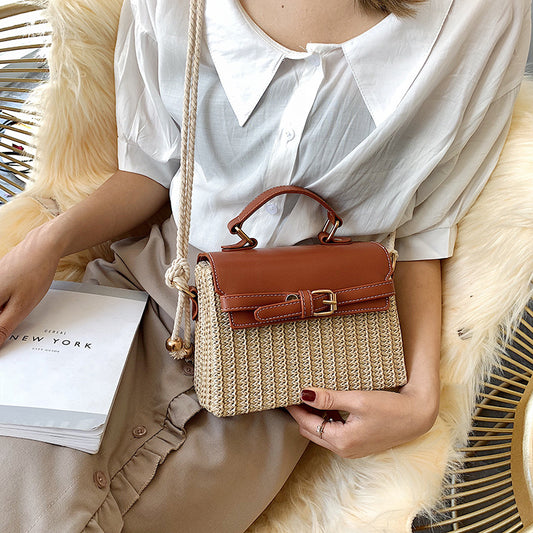 Shoulder bag women straw woven bag