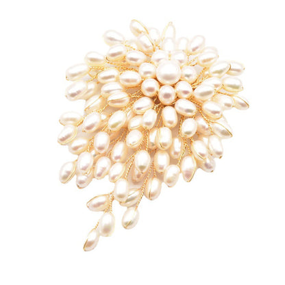 Hand-woven Pearl Brooch