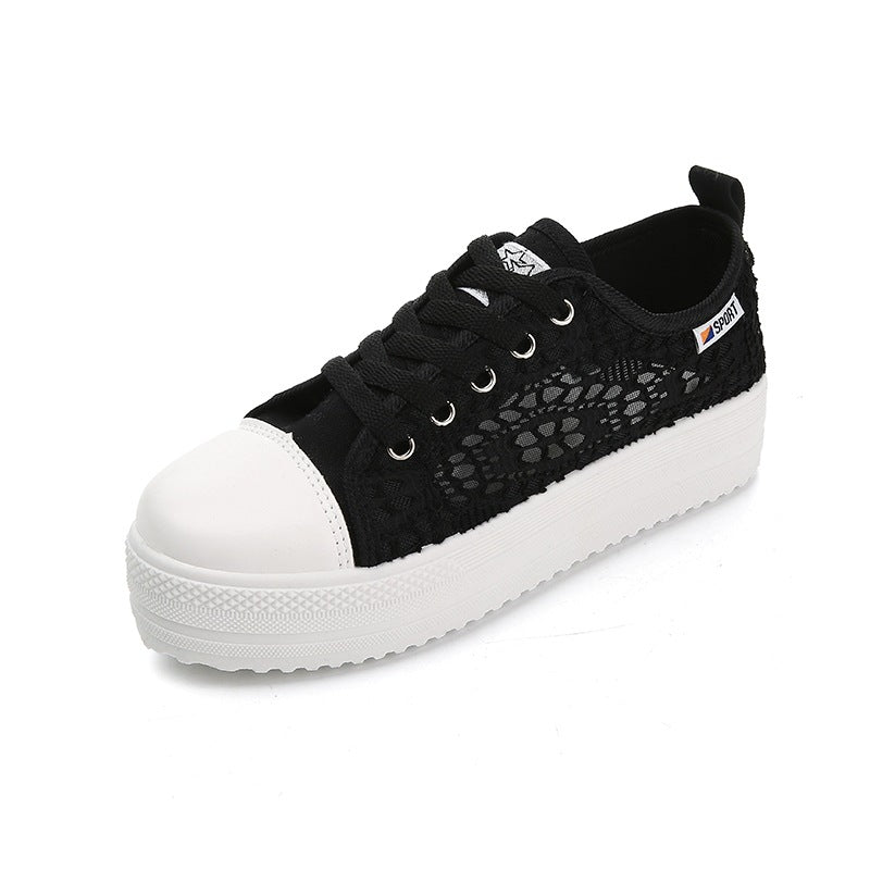 Lace mesh single shoes
