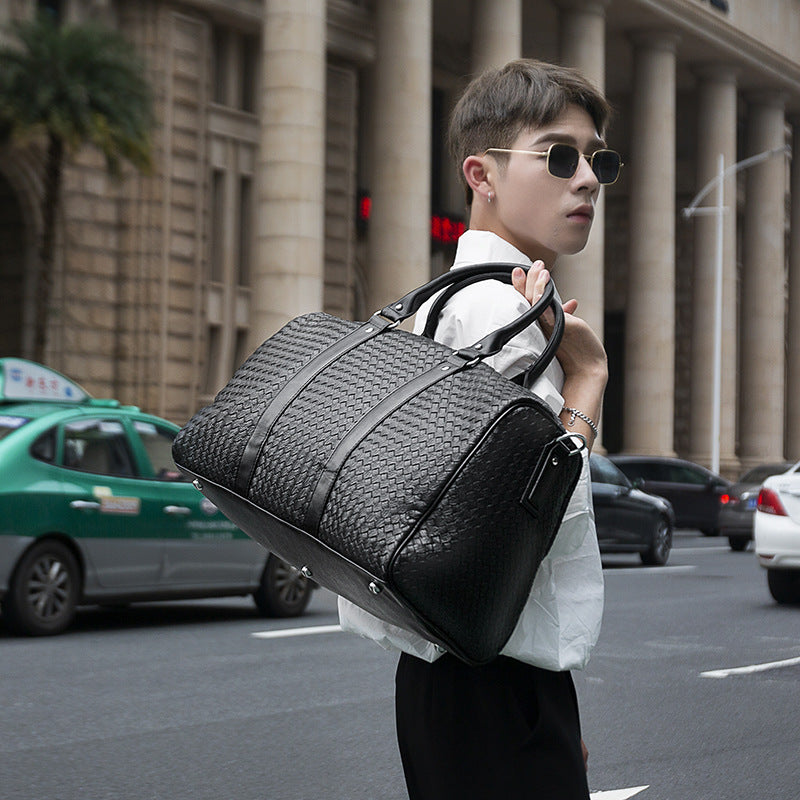 Single shoulder hand-woven bag