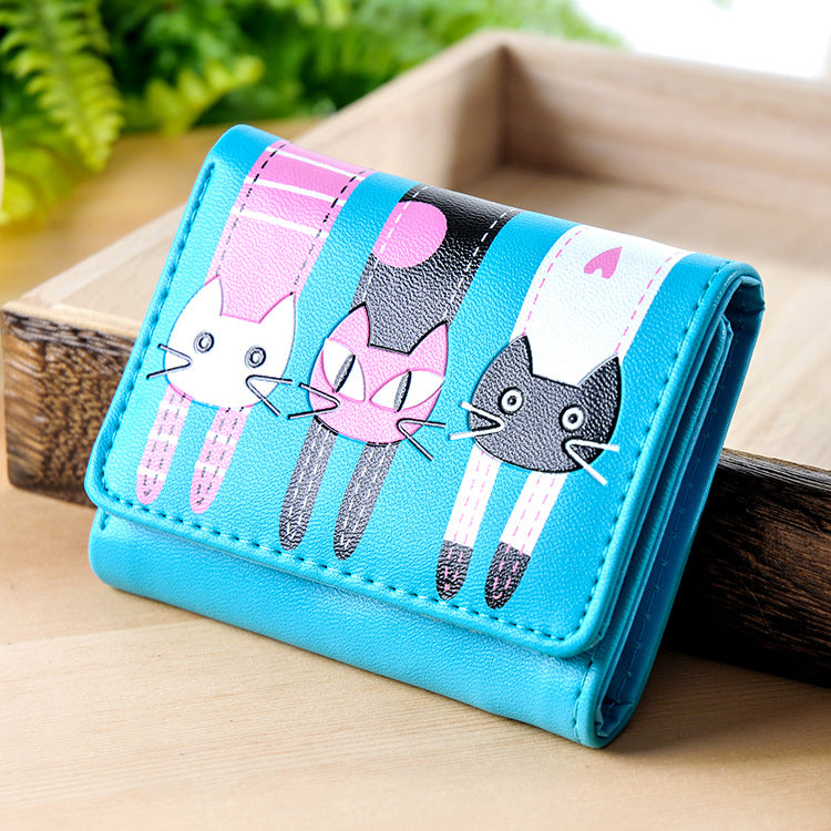 Korean short wallet small 3 fold cartoon